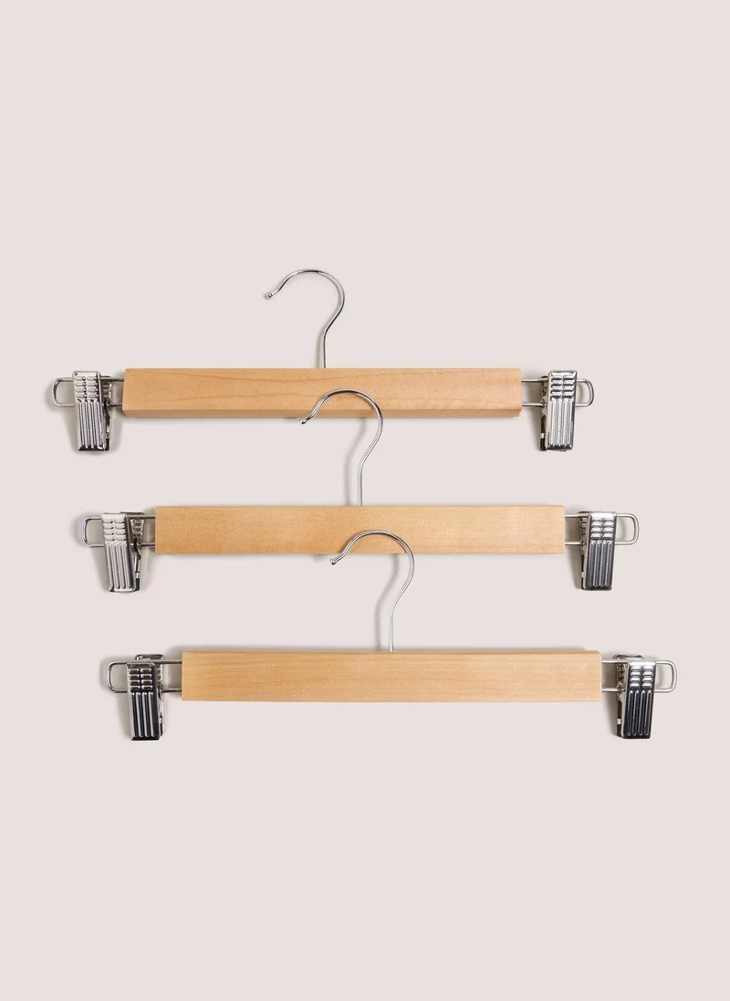 Matalan 3 Pack Wood Trouser Hangers
