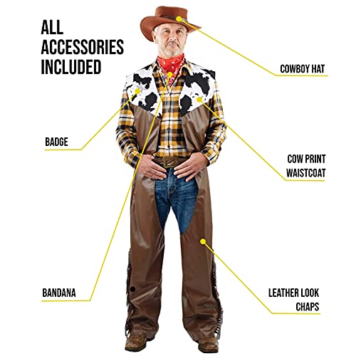 Fun Shack Adult Cowboy Costume for Men, Halloween Cowboy Outfit, Western Costume for Adults, Rodeo Dress-Up, One Size - Image 3