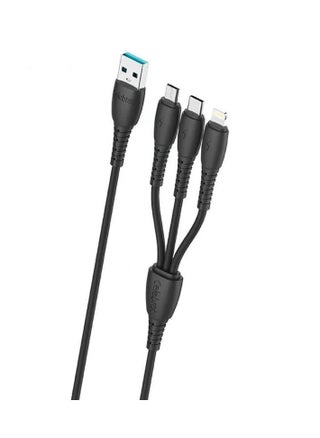 Celebrat HB-05 3 in 1 Portable USB To Type-C, Lightning,Micro Fast Charge And Data Transmission Cable With Smart Design And Practical Fits Mobile Phone 1200mm - Black - pzsku/ZD3A954089F4E43B62A4DZ/45/_/1731418905/ba7ea7a1-33d0-4a05-b2d9-cdbe3fdc97fa