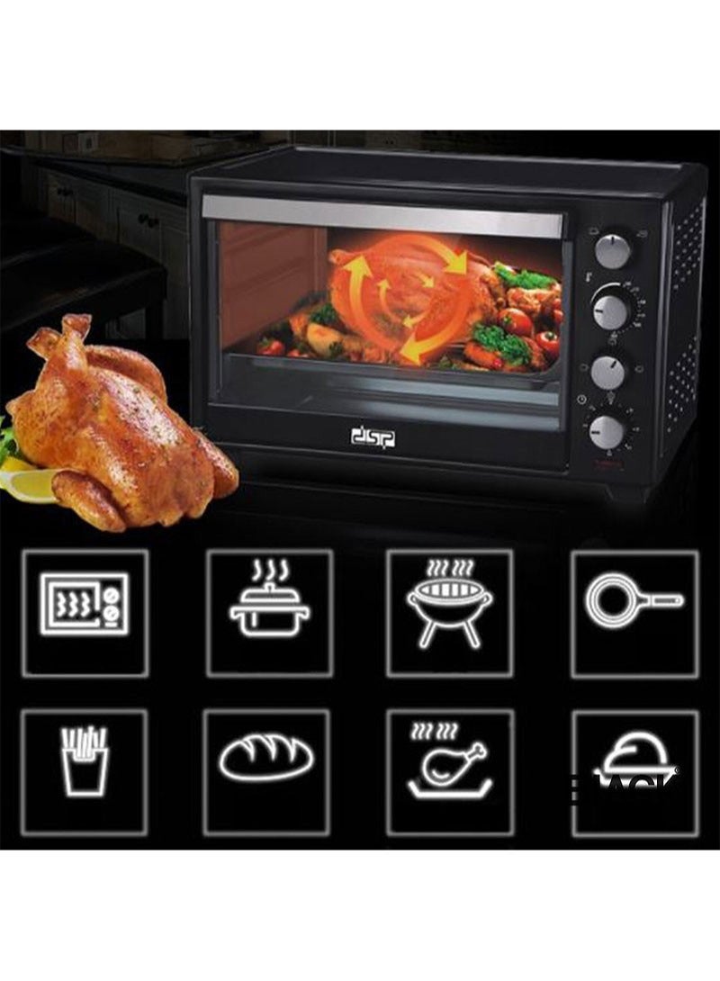 دي اس بي 2000W 48L High Power Adjustable Temperature Timer Electric Toaster Oven With 1000+600W 2 Stove Heads KT48B (L45 x W58 x H36)cm - Image 3