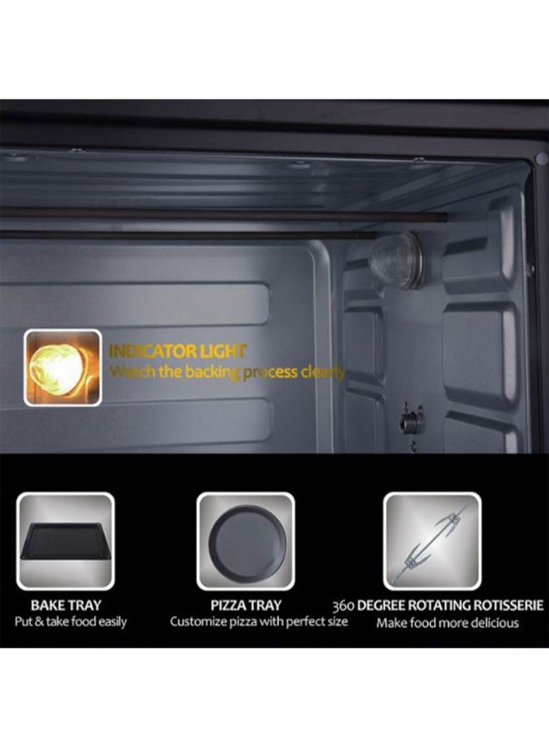 دي اس بي 2000W 48L High Power Adjustable Temperature Timer Electric Toaster Oven With 1000+600W 2 Stove Heads KT48B (L45 x W58 x H36)cm - Image 4