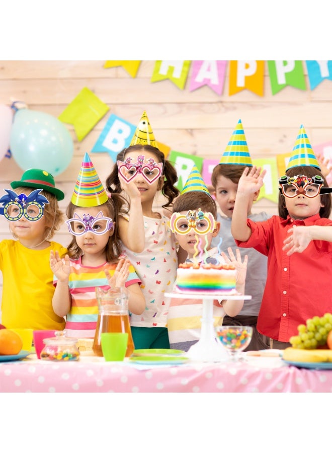 ILovhaprty Sonic Paper Glasses - 24pcs Sonic Party Favors Paper Eyeglasses, Sonic Theme Paper Party Glasses for Sonic Photo Booth Props or Sonic Birthday Decoration Supplies - Image 4