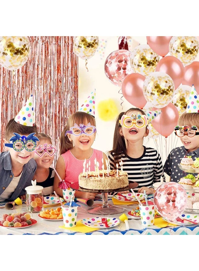 ILovhaprty Sonic Paper Glasses - 24pcs Sonic Party Favors Paper Eyeglasses, Sonic Theme Paper Party Glasses for Sonic Photo Booth Props or Sonic Birthday Decoration Supplies - Image 3