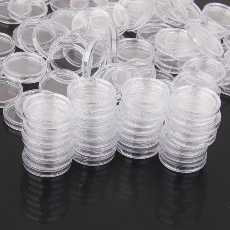 klarako 100 Pieces 35 mm Diameter Coin Holder Capsules Round Plastic Clear Coin Container Case for Coins Storage - Image 3