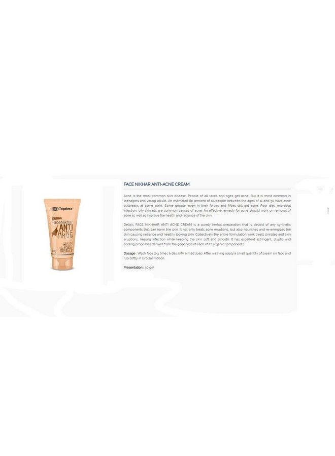 Toptime Anti Acne Face Nikhar Cream (30 Gms) - Image 3