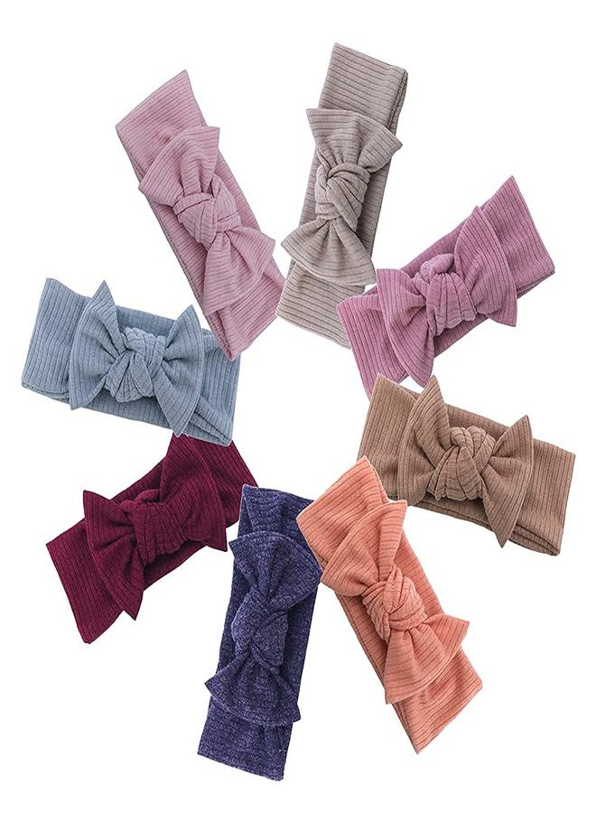 Sugarmelon Baby Headbands Stretchy Hairbands Hair Bow Elastics for Newborn Toddler Baby Girls Infant Kids Turban Headband Mauve Navy - Image 4