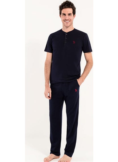 U.S. Polo Assn. BASE. Polo Assn. Men's Navy Blue 3-Piece Pajamas Set  - Image 1