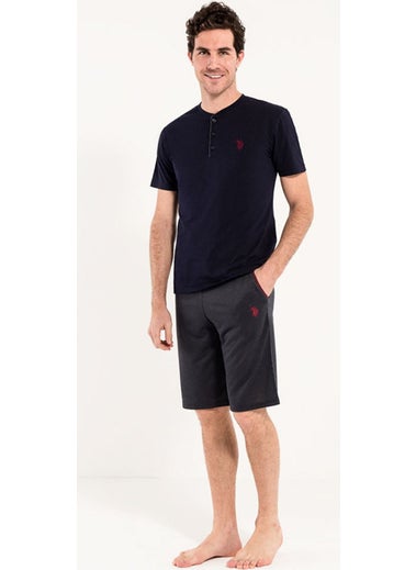 U.S. Polo Assn. BASE. Polo Assn. Men's Navy Blue 3-Piece Pajamas Set  - Image 3