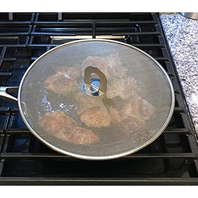 SYOSI Stainless Steel Splatter Shield Set Splatter Screen For Frying Pan Grease Splatter Guard Stainless Steel Large 13 Inch And Small 10 Inch Shield 2 In 1 Set - Image 3