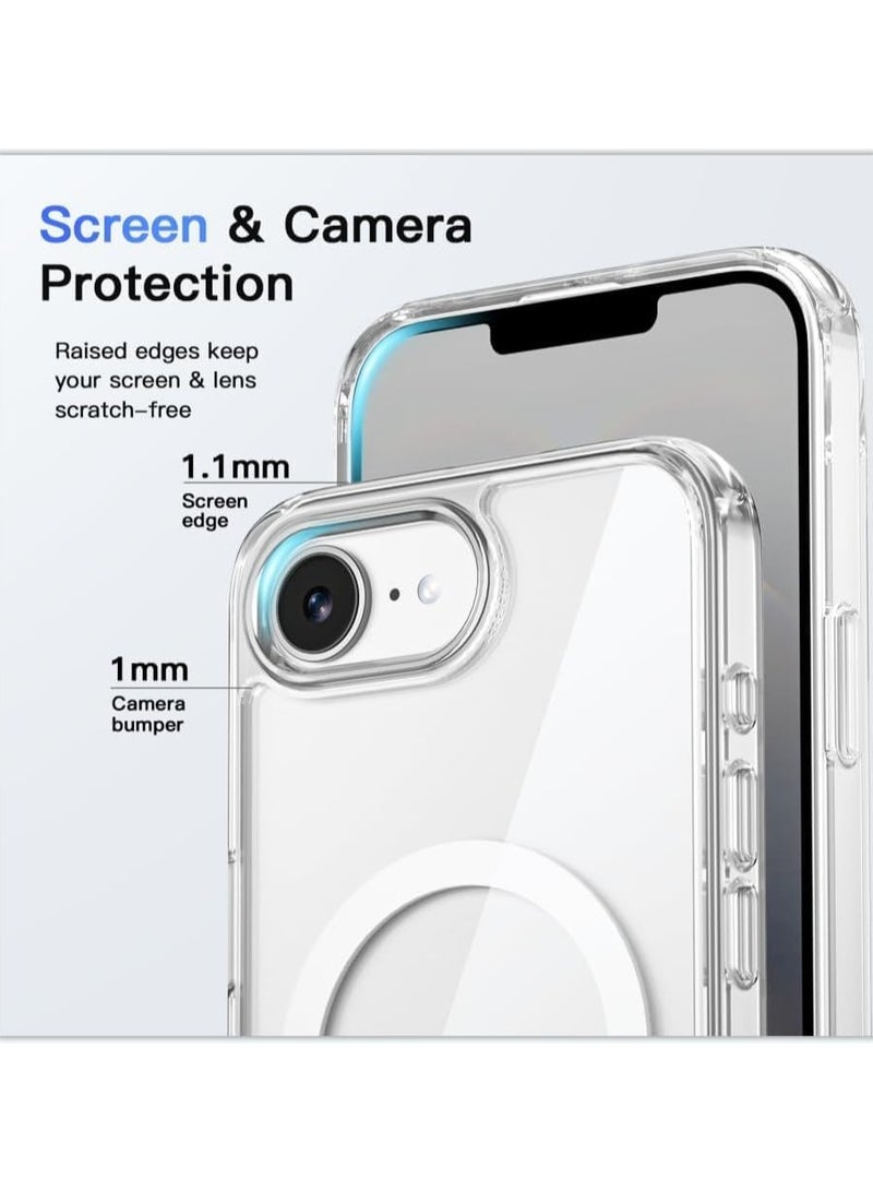 TIGER iPhone 16E Clear Magnetic Cover – MagSafe Compatible Hybrid Case with Shockproof Silicone Frame & Crystal Clear Hard Back, Slim & Durable Design, Anti-Yellowing & Scratch-Resistant, Precision Cutouts, Secure Grip & Wireless Charging Friendly - Image 2