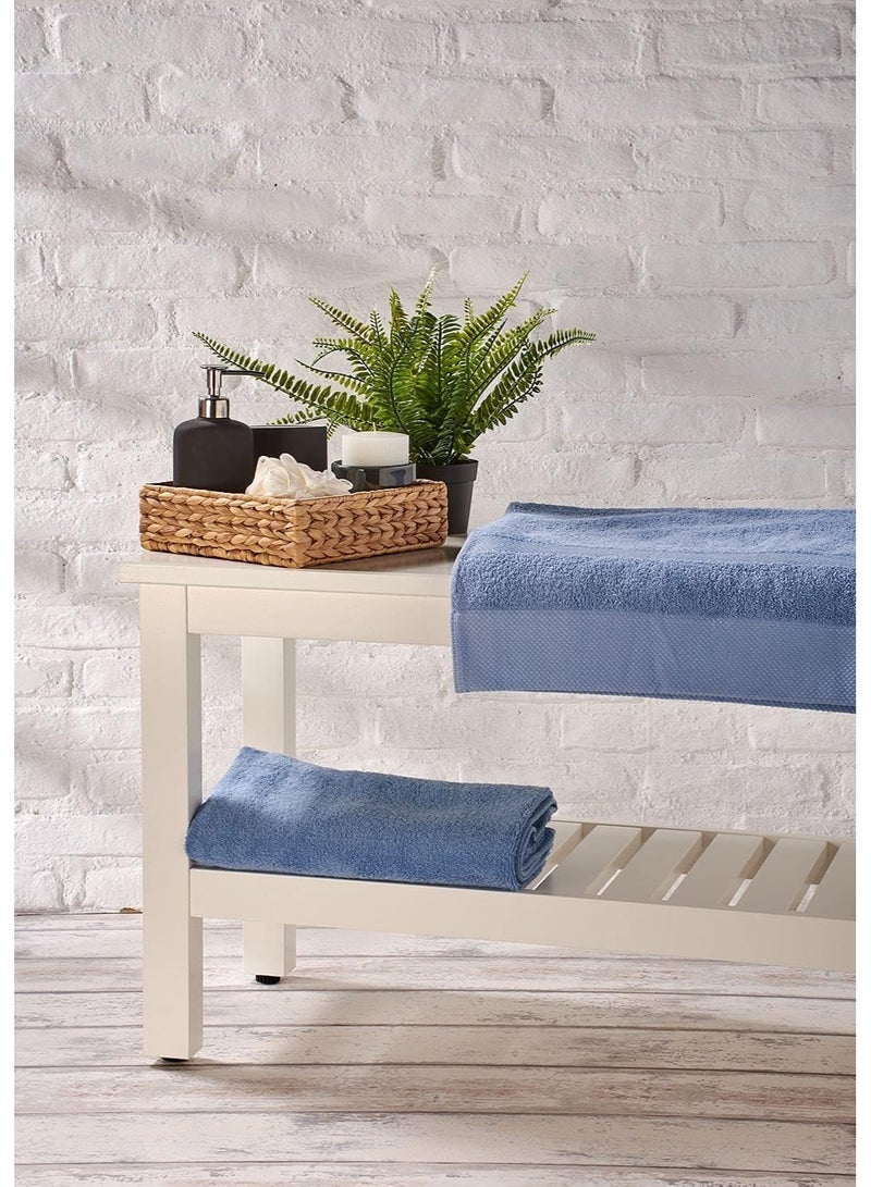 تى ام هوم TM HOME Luxury Egyptian Cotton Bath Towel – Dark Sky Blue – 100% Natural Cotton – Size 50×100 cm – Ultra-Soft, Highly Absorbent & Hotel-Grade Quality - Image 1
