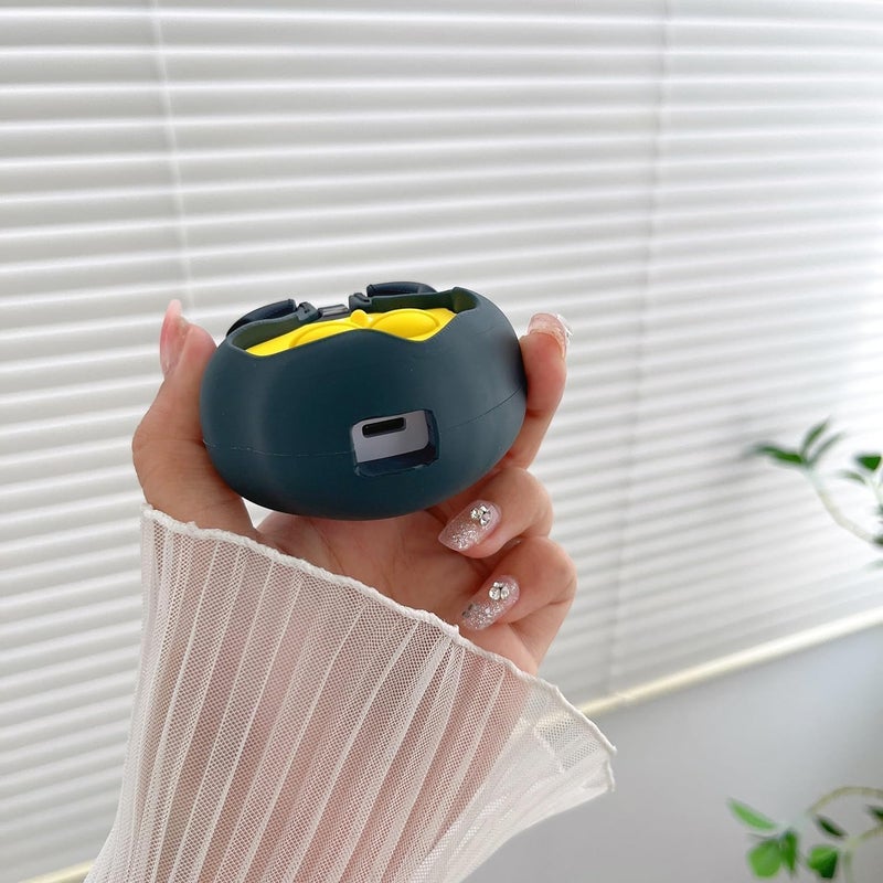 Like Star غطاء حماية 4 في 1 متوافق مع شاحن أبل 20 واط/18 واط USB-C وحافظة حماية وكابل موفر، غطاء شخصية كرتونية ثلاثية الأبعاد 360 درجة للحماية (شبح-أصفر) - Image 4