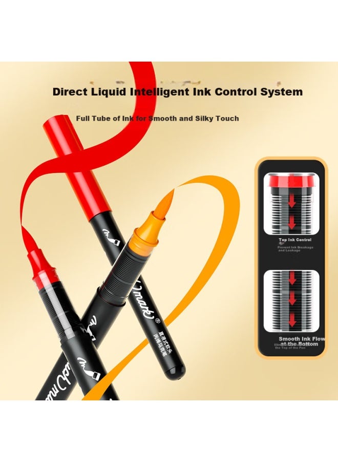 Touch Mark Acrylic Markers, 24 Colors, Small Black Box, Non-translucent, Stackable, Watercolor Pens, Washable Brushes, Student Birthday And Back-to Gift - Image 3