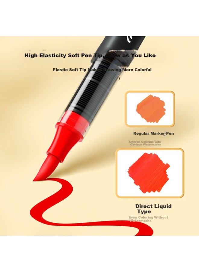 Touch Mark Acrylic Markers, 24 Colors, Small Black Box, Non-translucent, Stackable, Watercolor Pens, Washable Brushes, Student Birthday And Back-to Gift - Image 4