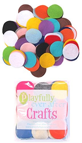 Playfully Ever After Mixed Color Assortment of Craft Felt Circles (2 Inch - 100pc) - Image 1