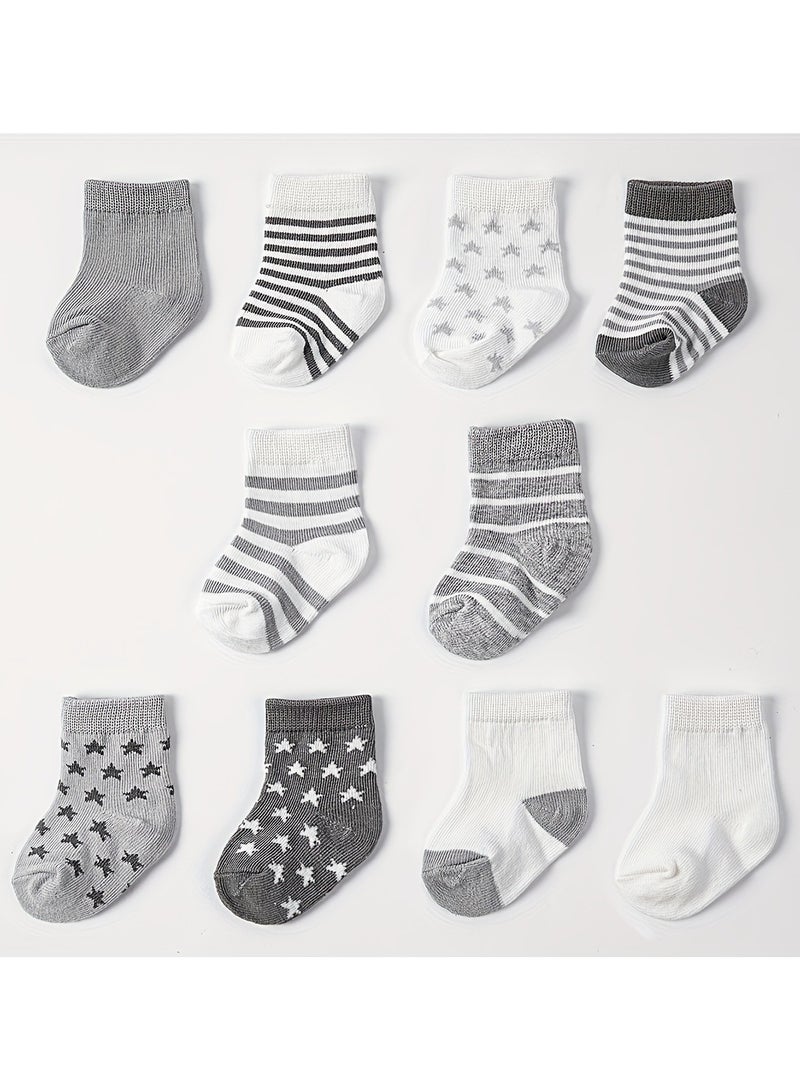 10 Pairs Of Infant And Toddler Four-Season Short Socks And Mid-Tube Socks - Image 2