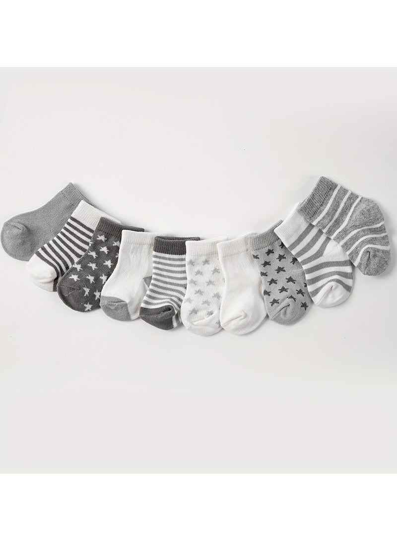 10 Pairs Of Infant And Toddler Four-Season Short Socks And Mid-Tube Socks - Image 3