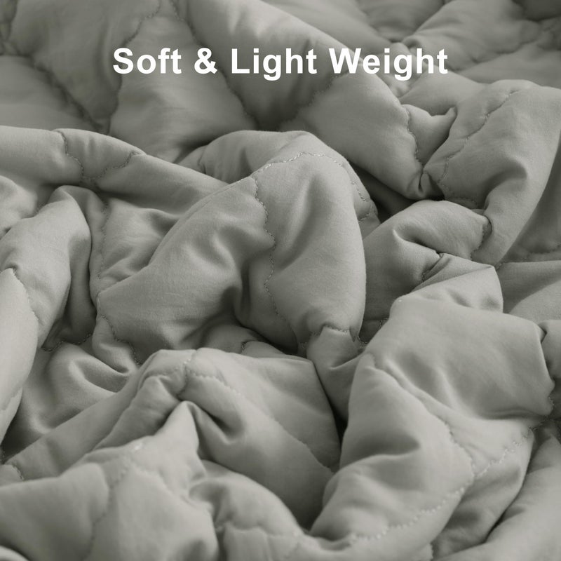 BEDSUM 100% Brushed Microfiber Down Alternative Toddler Comforter, Ultra Soft Lightweight and Warm Breathable Crib Quilted Blanket for Nursery Stroller Bed, 39x47 Inches, Smoke Grey - Image 5