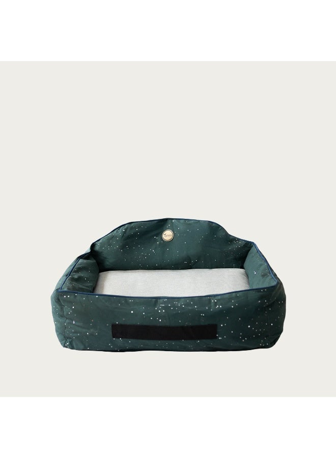 سرير ناعم مبطن للحيوانات الأليفة للقطط والكلاب الصغيرة – سرير مريح باللون الأخضر - Image 1