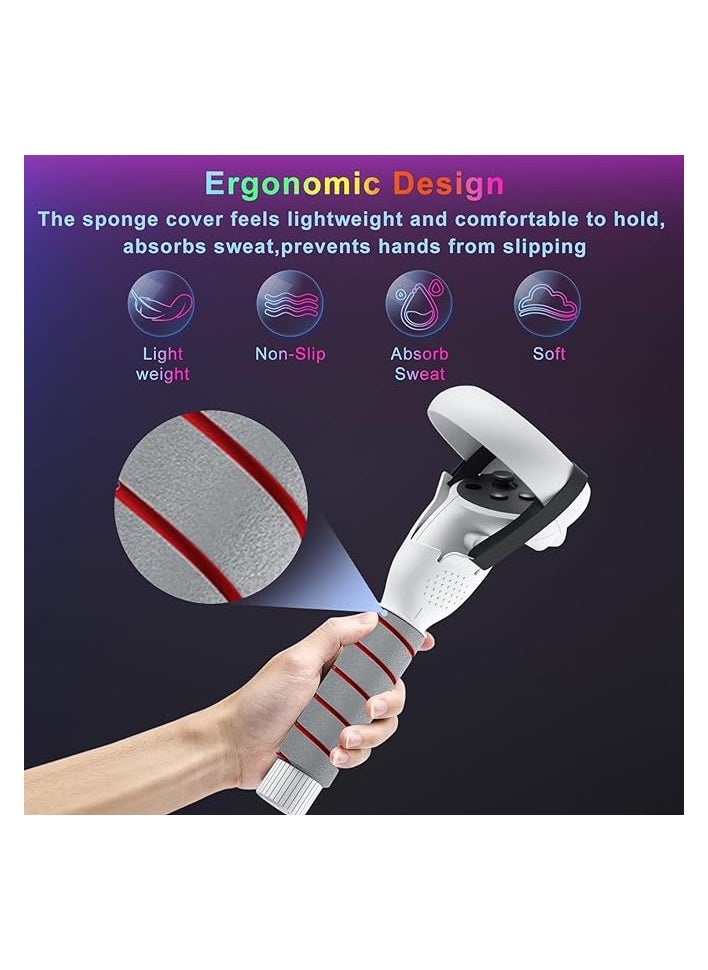 PROMASS Promass 2 in 1 Long Arms & Handle Attachments Compatible with Oculus Quest 2 Hand Controllers, VR Gorilla Tag Long Arms/Stick Extension Grips for Meta Quest 2 Accessories for Beat Saber Golf Club Game  - Image 3
