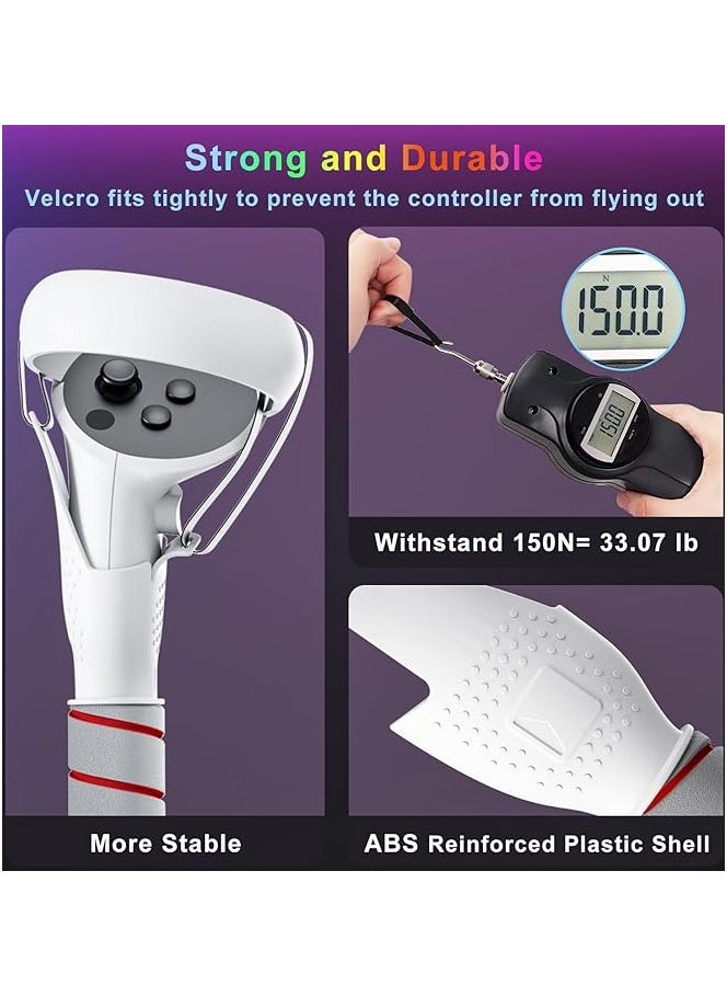 PROMASS Promass 2 in 1 Long Arms & Handle Attachments Compatible with Oculus Quest 2 Hand Controllers, VR Gorilla Tag Long Arms/Stick Extension Grips for Meta Quest 2 Accessories for Beat Saber Golf Club Game  - Image 5