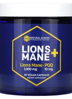 Natural Stacks Lions Mane+ PQQ 60 Vegan Capsules 