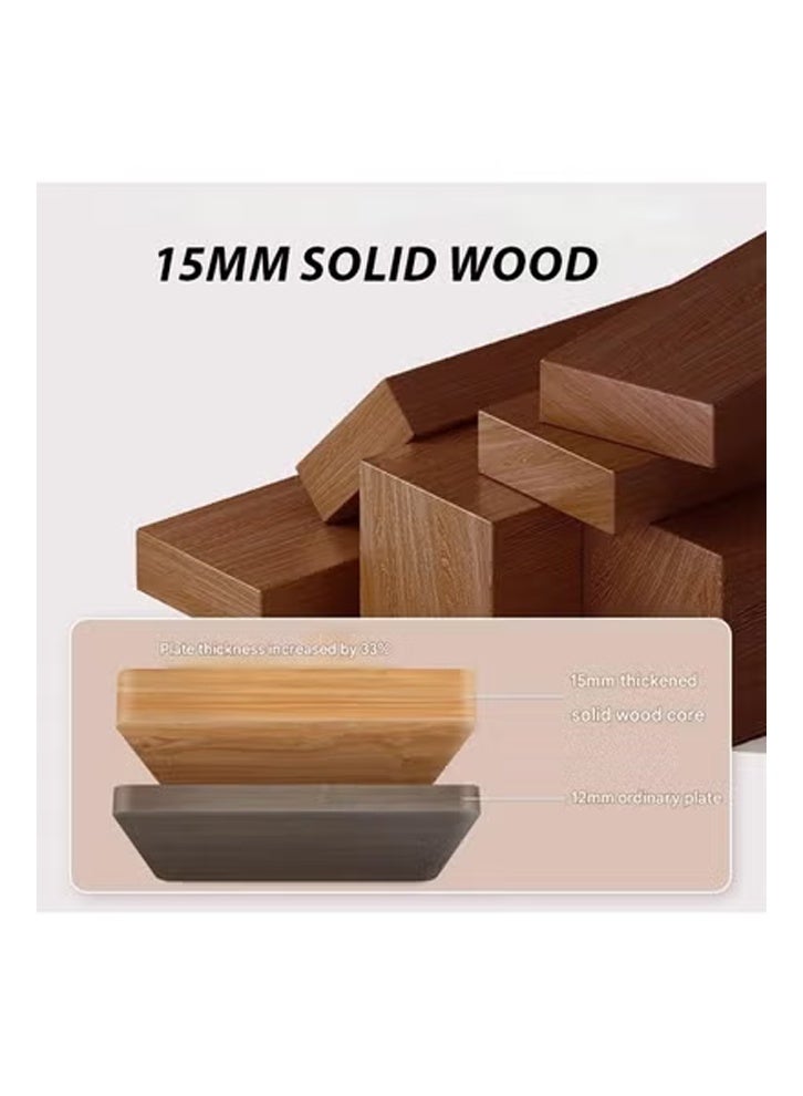 كلناميان رف تخزين متعدد الطبقات للكتب، خزانة عرض أنيقة لغرفة المعيشة، 50 سم، لون بني - Image 4