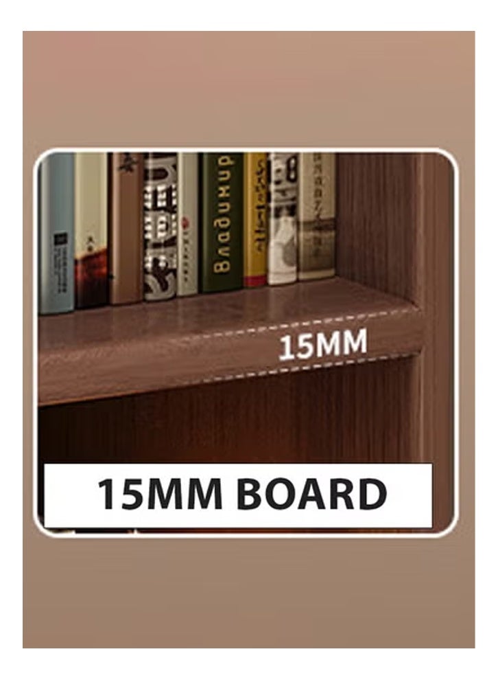 كلناميان رف تخزين متعدد الطبقات للكتب، خزانة عرض أنيقة لغرفة المعيشة، 50 سم، لون بني - Image 3