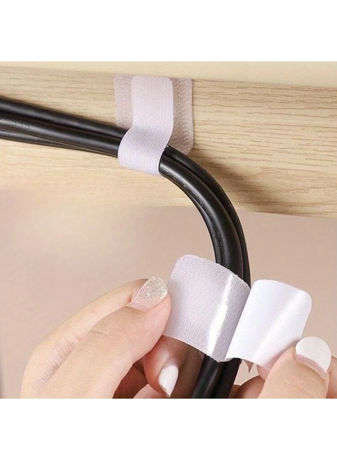 20pcs White Adhesive Cable Ties DIY Cable Management For Cords Wires Plugs Durable Polyester - Image 4