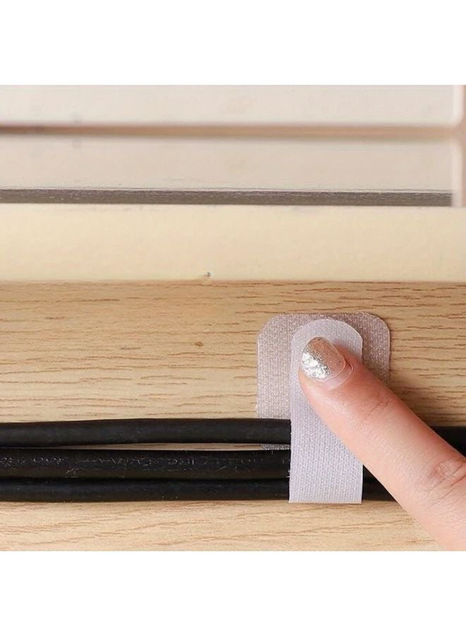 20pcs White Adhesive Cable Ties DIY Cable Management For Cords Wires Plugs Durable Polyester - Image 3