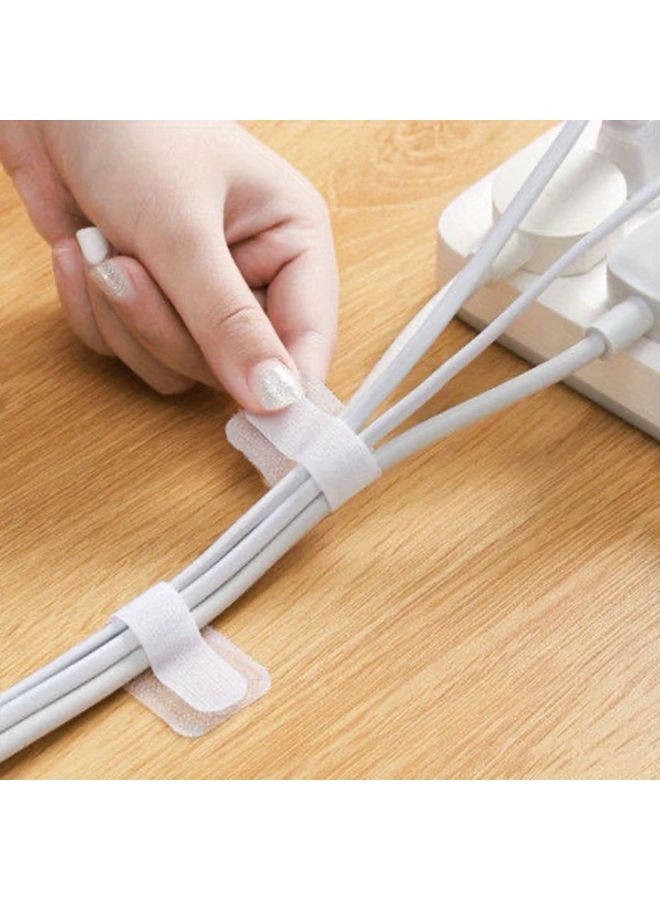 20pcs White Adhesive Cable Ties DIY Cable Management For Cords Wires Plugs Durable Polyester - Image 2