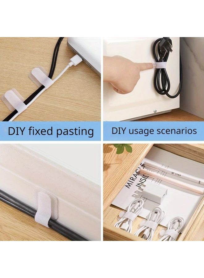 20pcs White Adhesive Cable Ties DIY Cable Management For Cords Wires Plugs Durable Polyester - Image 5