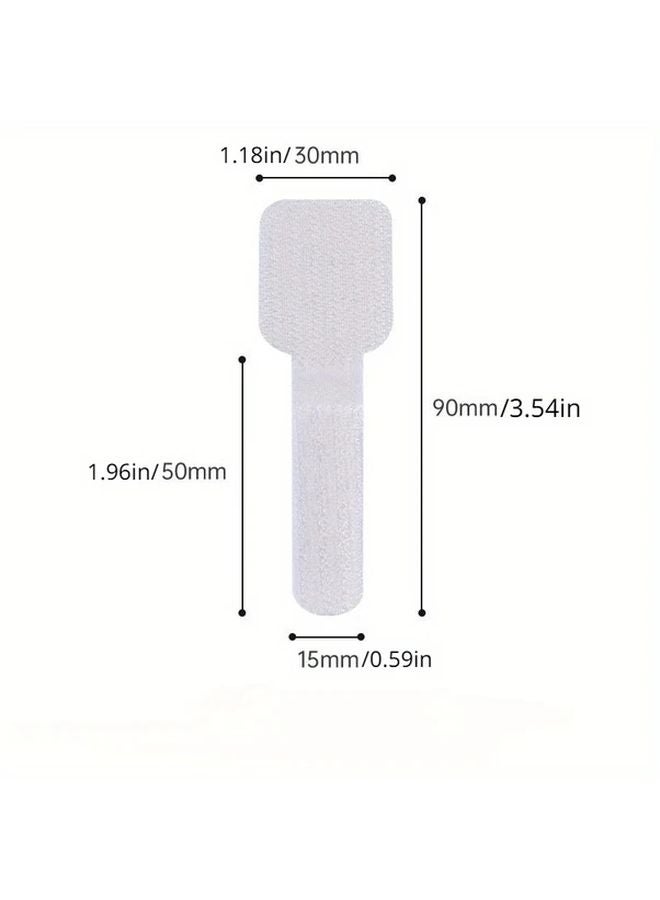 20pcs White Adhesive Cable Ties DIY Cable Management For Cords Wires Plugs Durable Polyester - Image 1