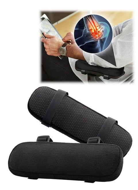 1 Pair Desk Chair Arm Pads, Ergonomic Memory Foam Office Chair Armrest Pads, Thick Chair Armrest Pads, Arm Rest Pillow, Gaming Chair Arm Pads, Elbow Support Cushion for Computer