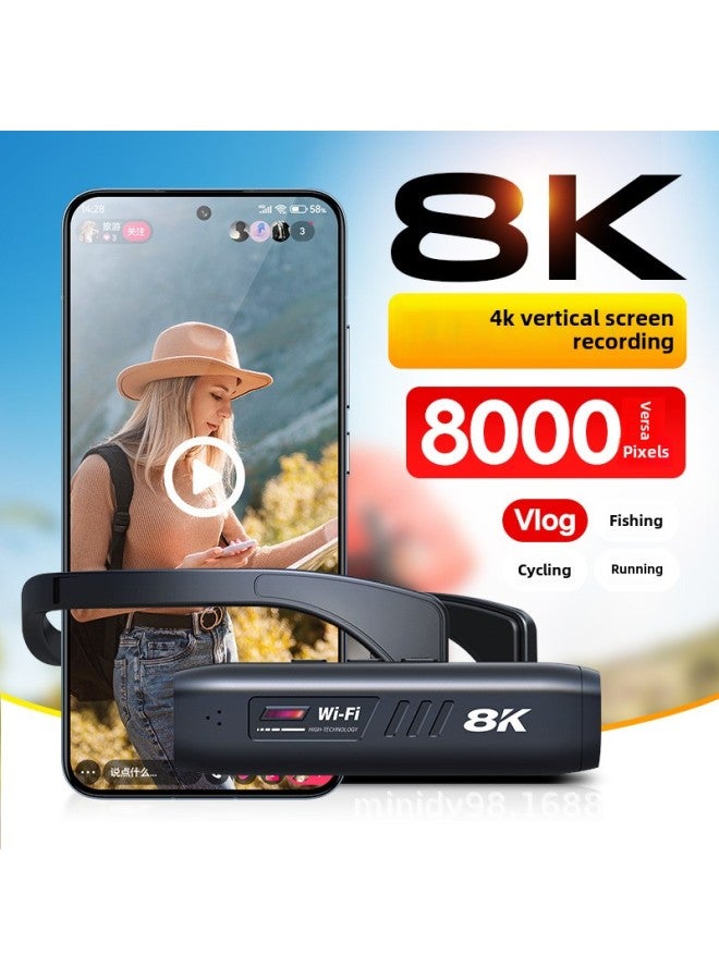 Generic Outdoor Sports Camera 8K HD Head-mounted Professional Anti-shake Recorder First View Live Riding-Color:Black 5K  - Image 4