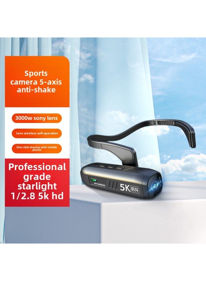 Generic Outdoor Sports Camera 8K HD Head-mounted Professional Anti-shake Recorder First View Live Riding-Color:Black 5K  - Image 1