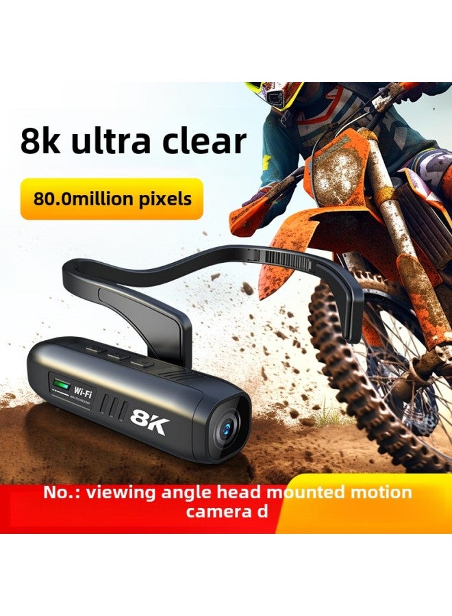 Generic Outdoor Sports Camera 8K HD Head-mounted Professional Anti-shake Recorder First View Live Riding-Color:Black 5K  - Image 2