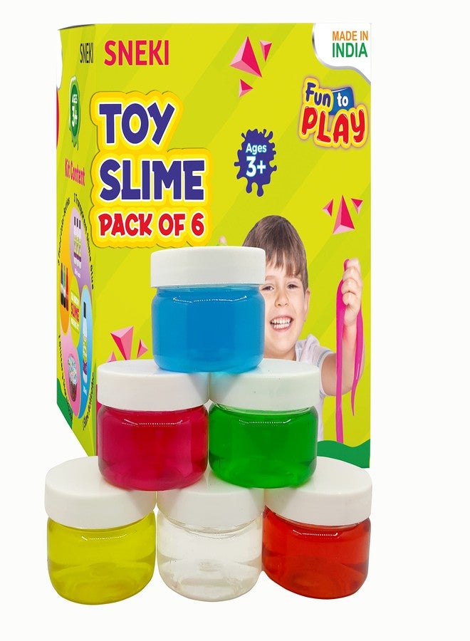 SNEKI (Pack of 6) Non Sticky Crystal Clay Kids Slime Putty Toy for Kids Educational Creative DIY Toys Stress Relief Sludge Toy for Boys and Girls (50gram) - Image 1