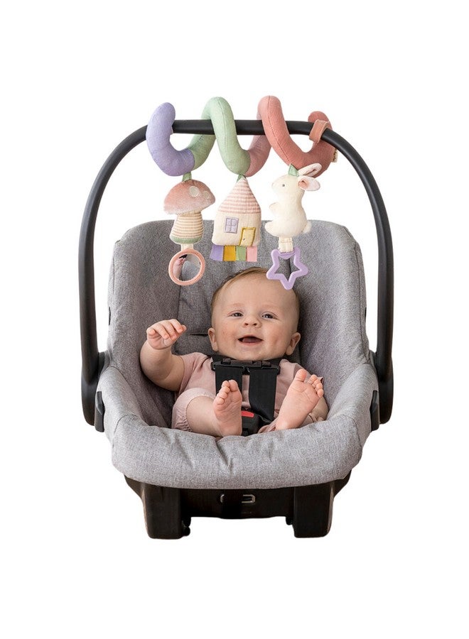 Itzy Ritzy Itzy Ritzy Spiral Car Seat & Stroller Activity Toy - Stroller & Car Seat Toys for Ages 0 Months and Up - Hanging Toys Include Dangling Ring, Mirror and Textured Ribbons (Pastel Rainbow)  - Image 1