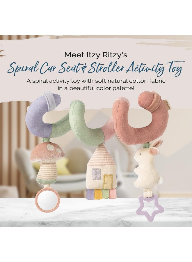 Itzy Ritzy Itzy Ritzy Spiral Car Seat & Stroller Activity Toy - Stroller & Car Seat Toys for Ages 0 Months and Up - Hanging Toys Include Dangling Ring, Mirror and Textured Ribbons (Pastel Rainbow)  - Image 2