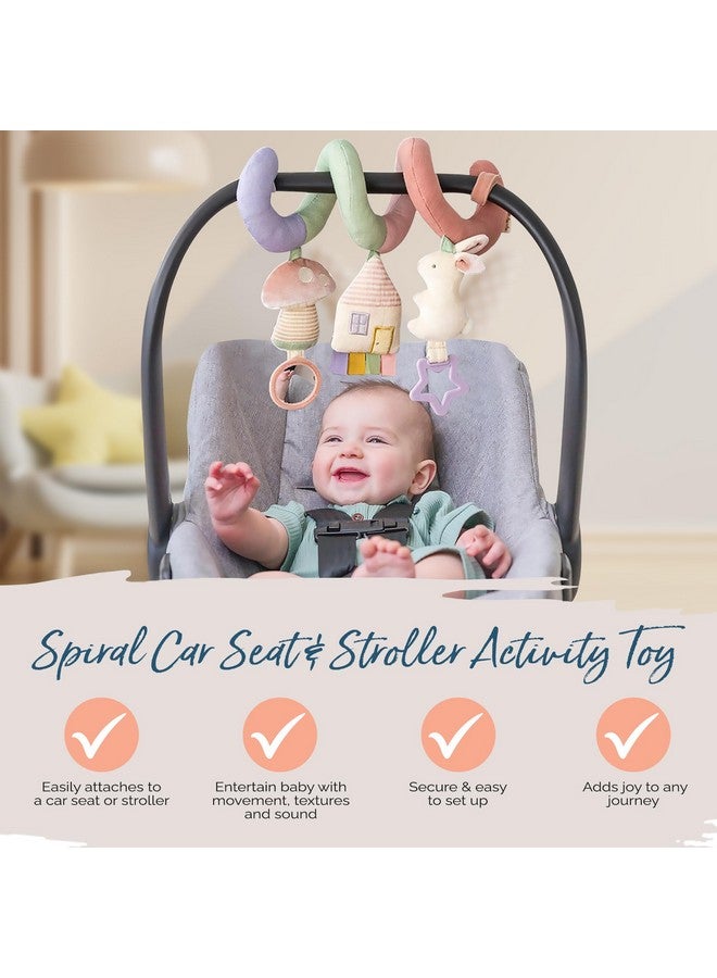 Itzy Ritzy Itzy Ritzy Spiral Car Seat & Stroller Activity Toy - Stroller & Car Seat Toys for Ages 0 Months and Up - Hanging Toys Include Dangling Ring, Mirror and Textured Ribbons (Pastel Rainbow)  - Image 3