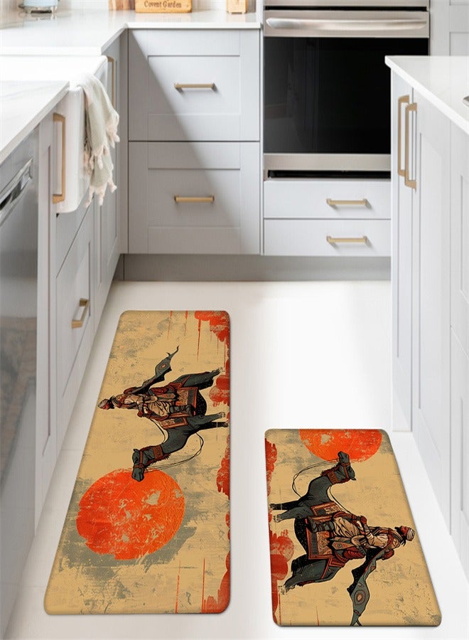 2PCS Camel Kitchen Mats, Camel Non-Slip Backing Rugs, Water Absorbent Carpet for Playroom, Bathroom, Kitchen - Image 5