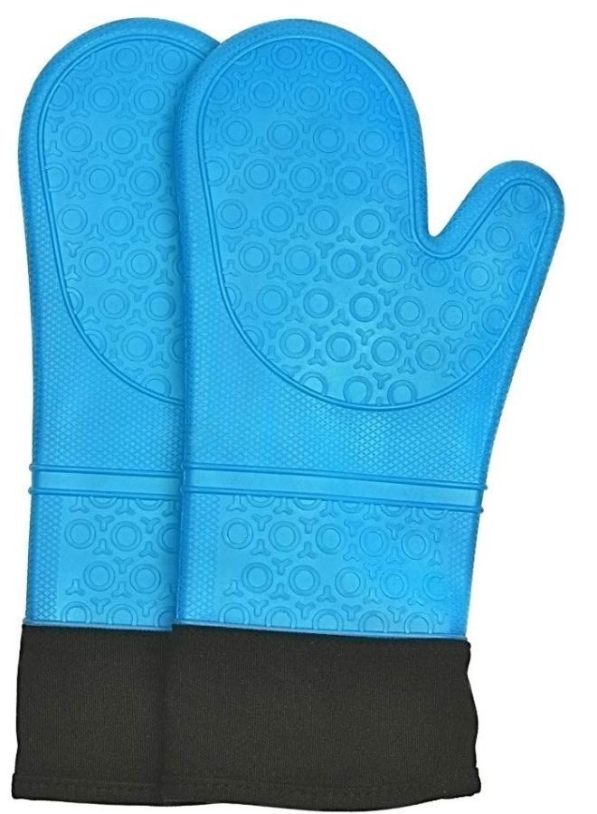 Pair Silicone Oven Mitts Heat Resistant Oven Mitt with Quilted Liner Non-Slip Textured Grip Flexible Oven Gloves Waterproof BBQ Kitchen Cooking Mitts  - Image 2