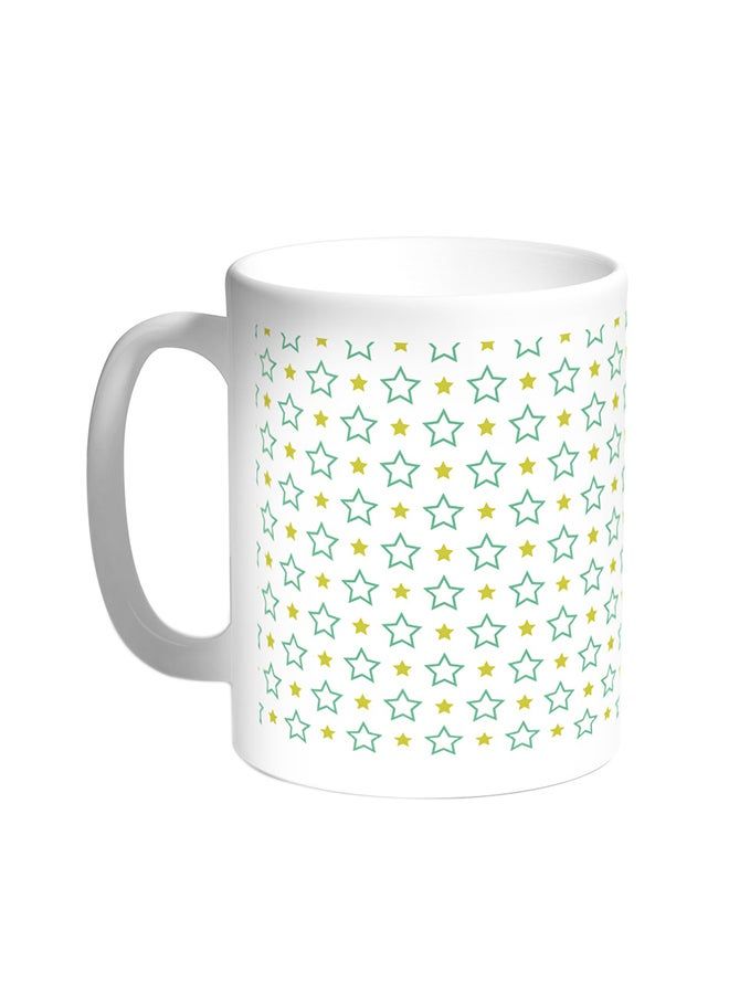 RKN Motifs Of Small And Large Stars Printed Coffee Mug White 11ounce - Image 2