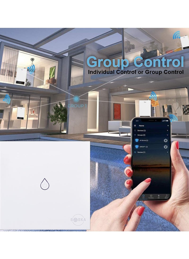 SASKA Smart Water Heater Switch WiFi Boiler Touch Glass Panel Switch Compatible with Alexa/Google Assistant  - Image 4
