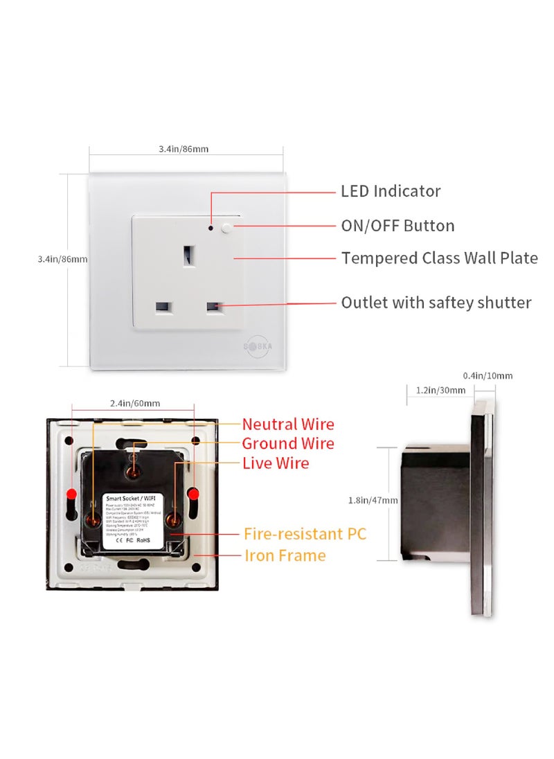 SASKA Smart Water Heater Switch WiFi Boiler Touch Glass Panel Switch Compatible with Alexa/Google Assistant  - Image 2