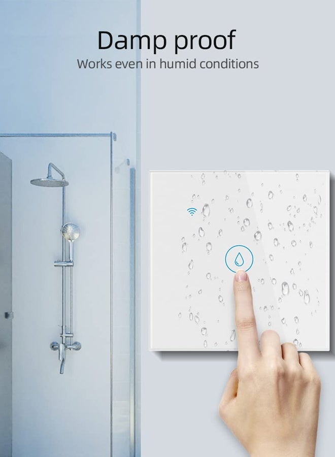 SASKA Smart Water Heater Switch WiFi Boiler Touch Glass Panel Switch Compatible with Alexa/Google Assistant - Image 3