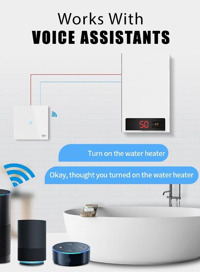 SASKA Smart Water Heater Switch WiFi Boiler Touch Glass Panel Switch Compatible with Alexa/Google Assistant - Image 4