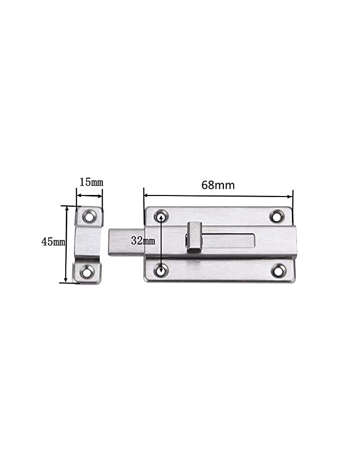 promass Sliding Door Bolt Latch, 3 Inch Door Bolt Latch Stainless Steel Door Slide Latches Lock with Screws for Home Bathroom Toilet Window Furniture Pet Gate - Image 2