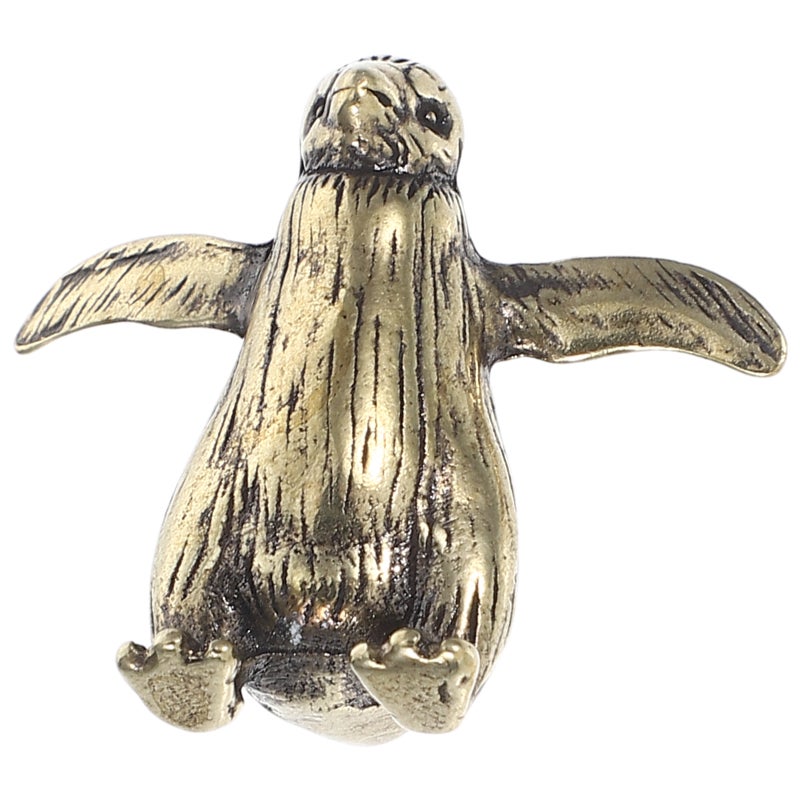 2pcs Mini Brass Penguin Statue Brass Figurine For Home Decor Vintage Animal Sculpture Bookshelf Desk Or Table Ideal Present For Collectors - Image 5